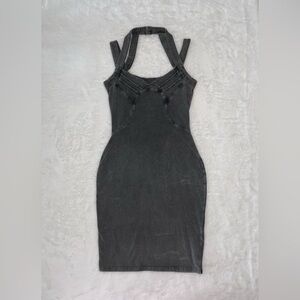 NWOT ASOS Mini Dress Grey Gray S/M Stretchy Tight Bodycon Sexy Hot Flattering​
